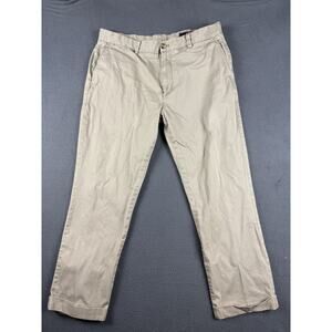 Vineyard Vines Breaker Pants Men's 35 X 30 Beige Tan Cotton Straight Leg Zip-Fly